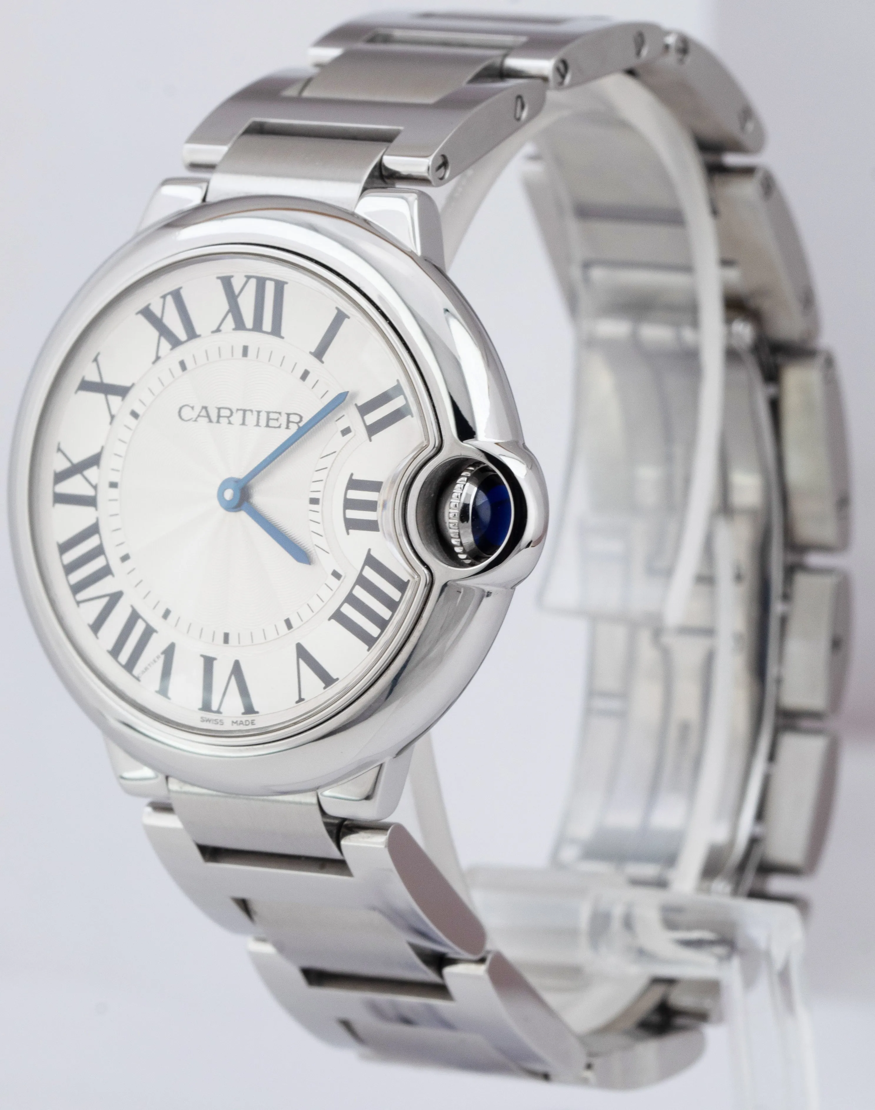 MINT Cartier Ballon Bleu 36mm Stainless SILVER Quartz Watch 3005 / W69011Z4