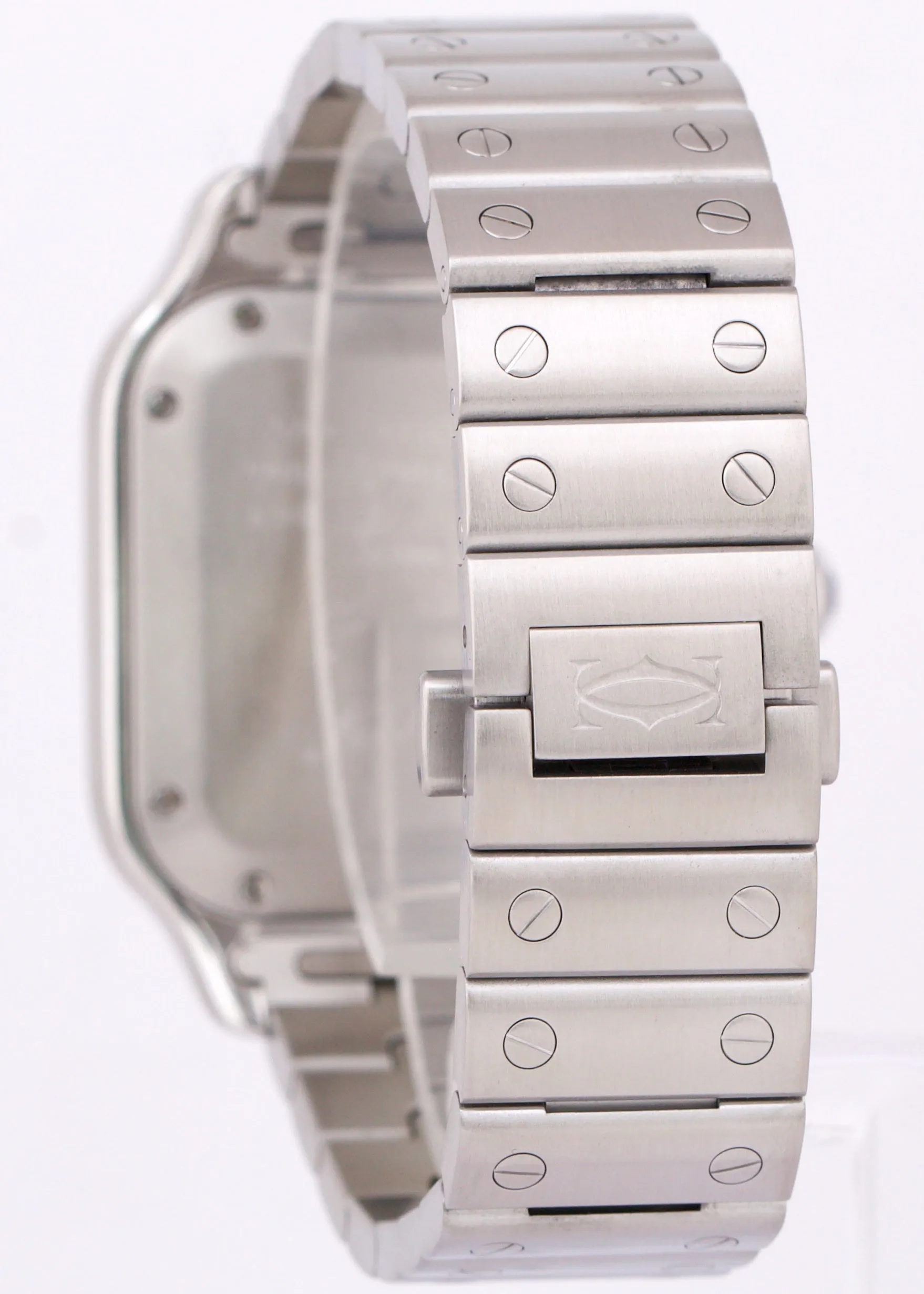 MINT Cartier Santos Mid-Size 35mm WHITE Roman Stainless Steel WSSA0029 4075