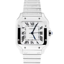 MINT PAPERS Cartier Santos Mid-Size 35mm Stainless Steel White WSSA0029 4075 BOX