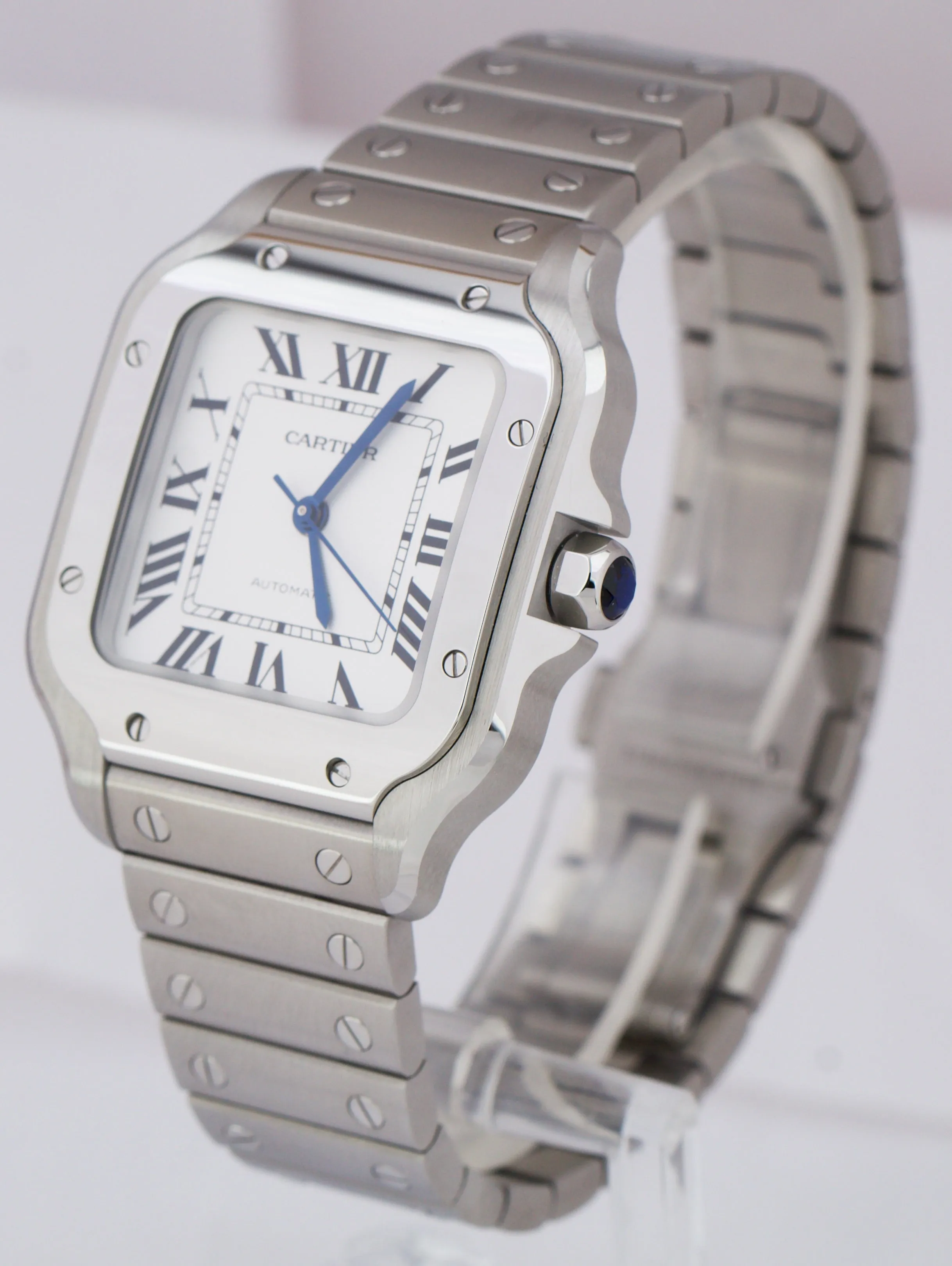 MINT PAPERS Cartier Santos Mid-Size 35mm Stainless Steel White WSSA0029 4075 BOX