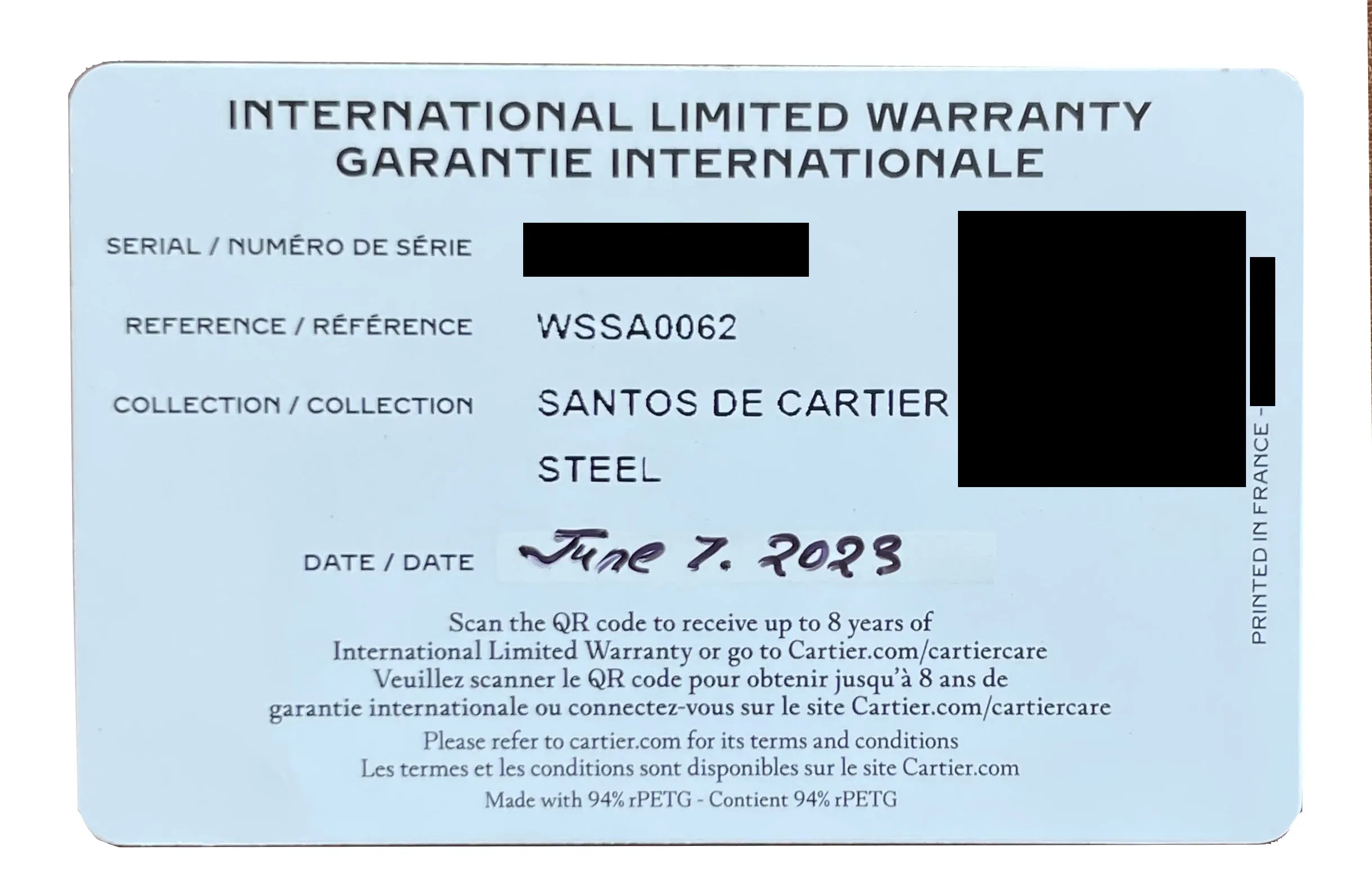 MINT UNPOL. PAPERS Cartier Santos-Dumont Green LARGE WSSA0062 39.8mm Watch BOX