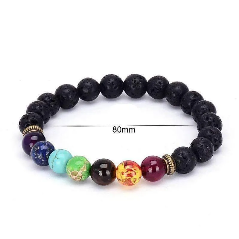 Multicolor Healing Crystals Chakra Balance Bracelet