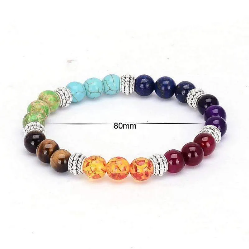 Multicolor Healing Crystals Chakra Balance Bracelet