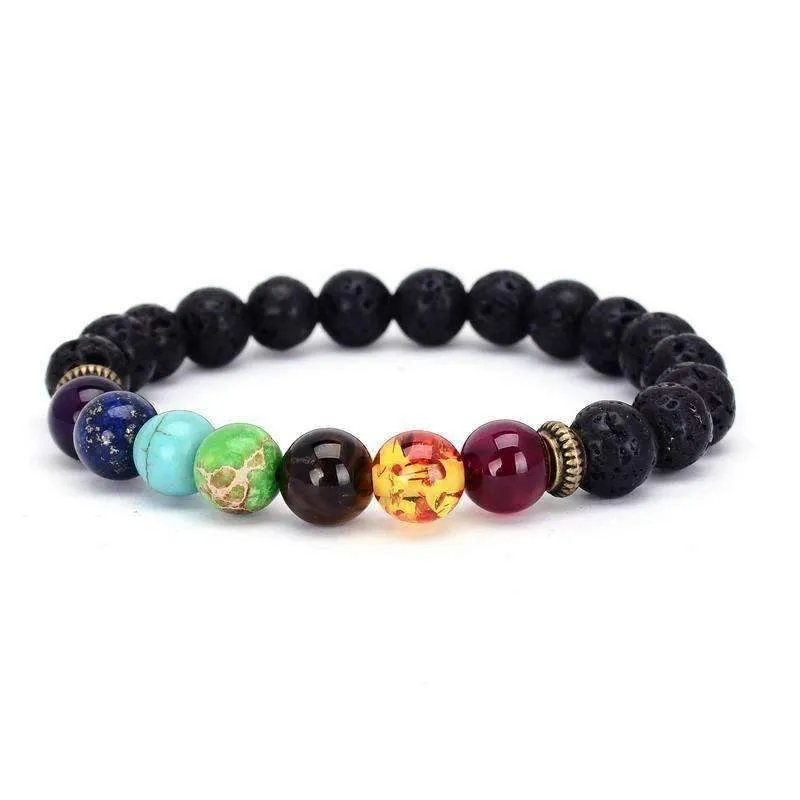 Multicolor Healing Crystals Chakra Balance Bracelet