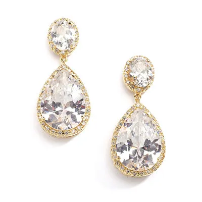 Nadia Gold Dramatic Bridal Drop Earring