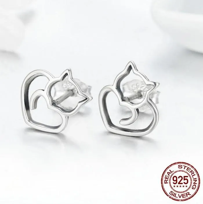 Precious Kitty 925 Silver Earrings