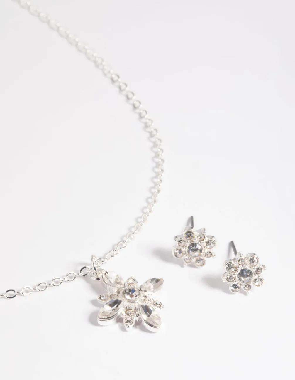 Pretty Flower Necklace & Earrings Set