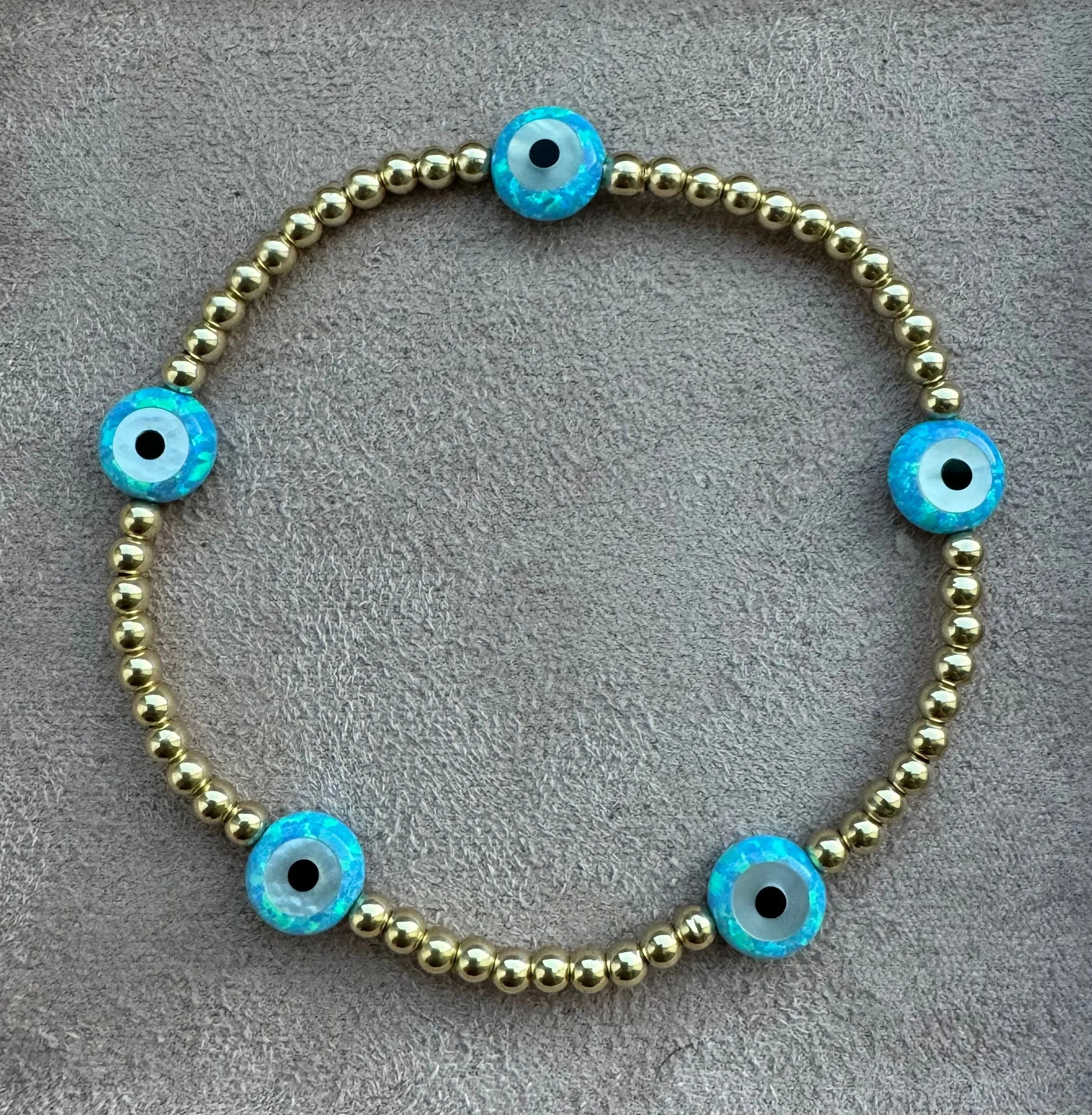 "BTY EVIL EYE" Medium Opal Charm Bracelet