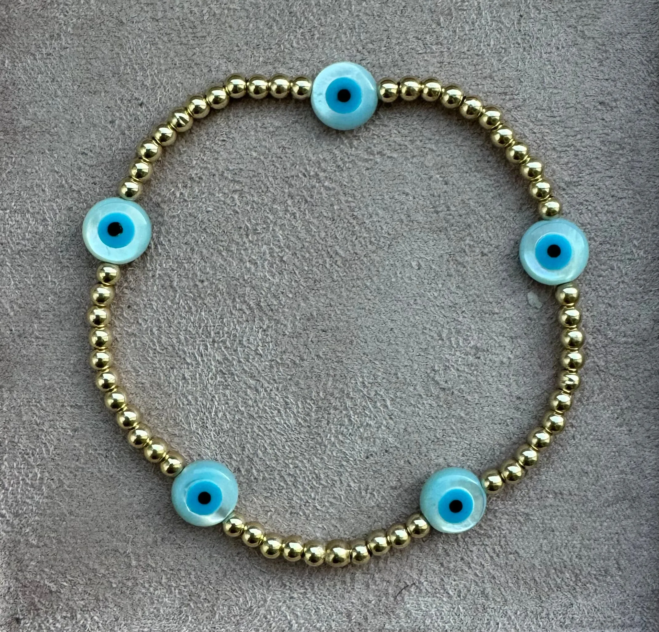 "BTY EVIL EYE" Medium Opal Charm Bracelet