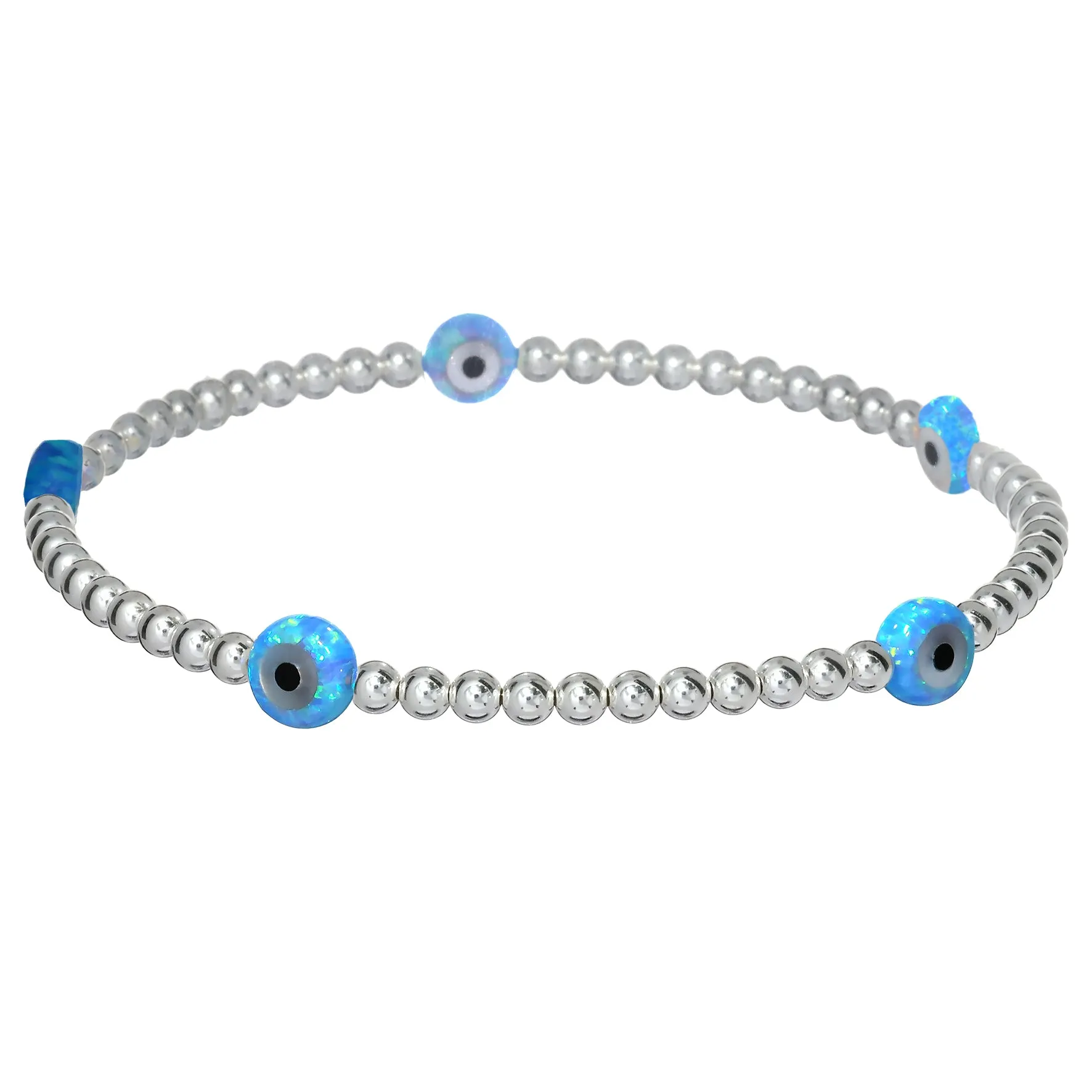 "BTY EVIL EYE" Small Opal Charm Bracelet