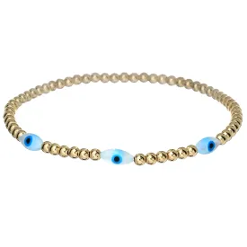 "TRIPLE OVAL EVILEYE" Opal Charm Bracelet