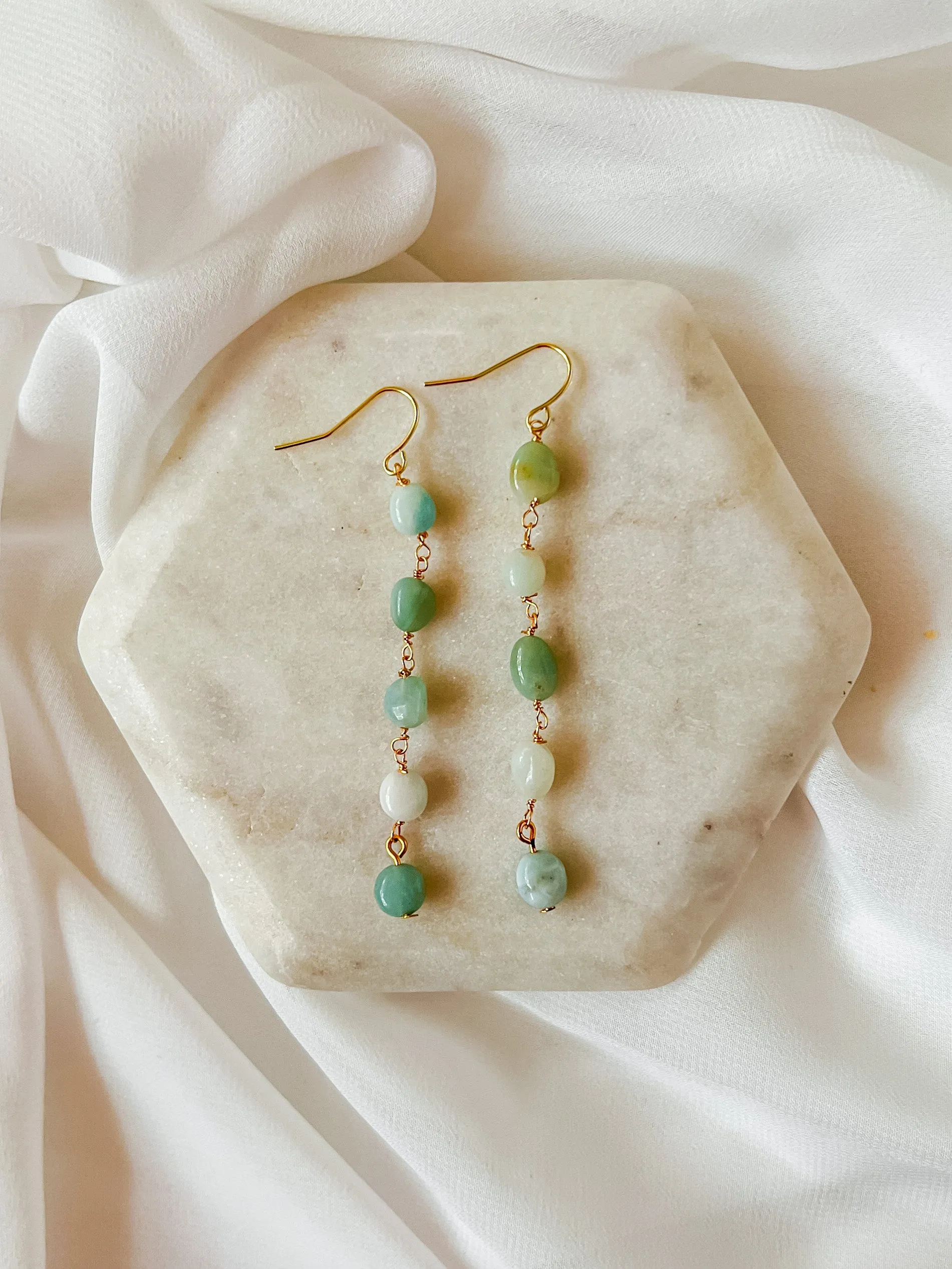 Raleigh | Aquamarine Beaded Earrings