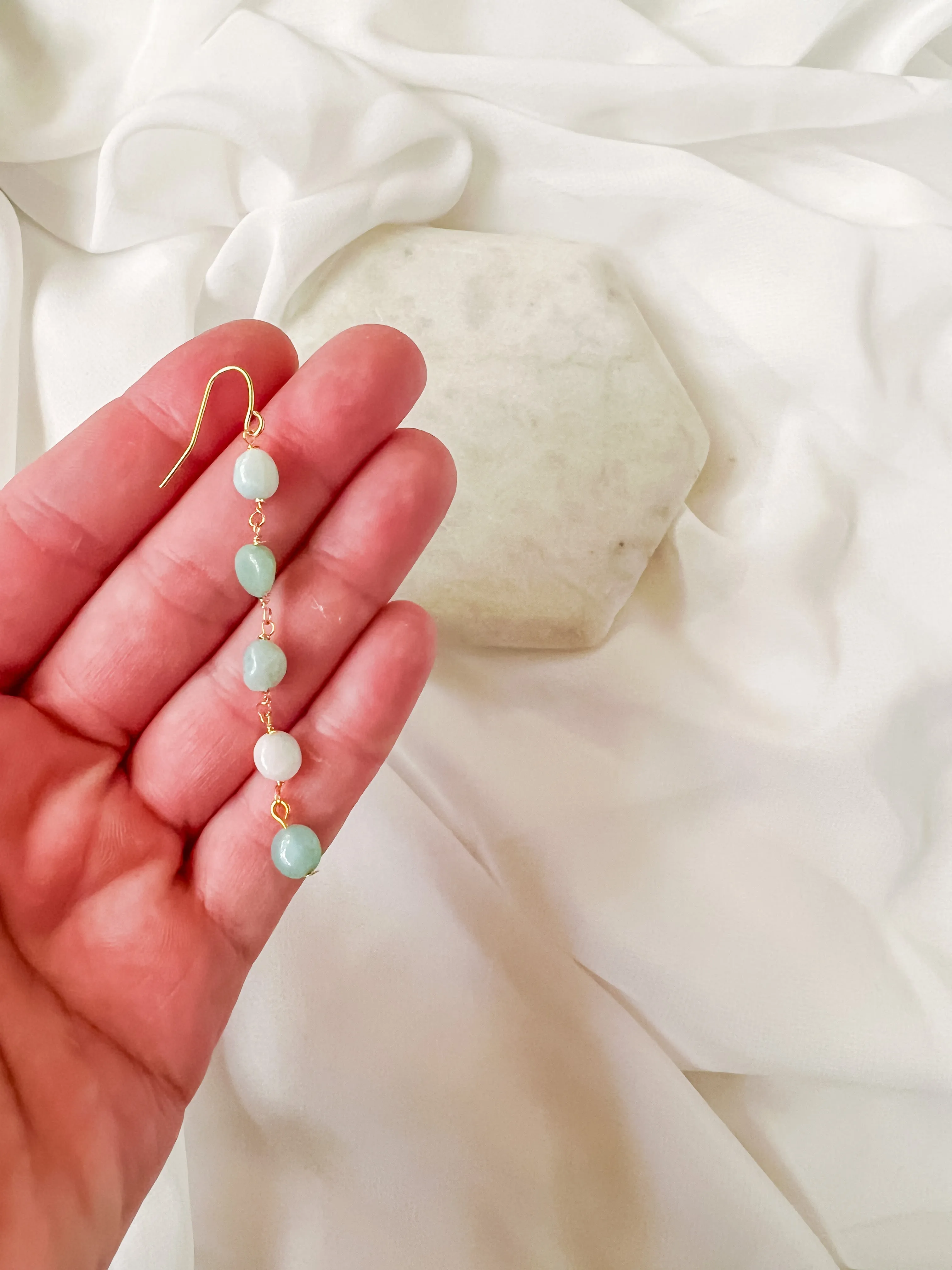 Raleigh | Aquamarine Beaded Earrings