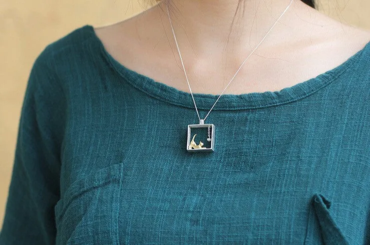 Rectangle Cat Pendants