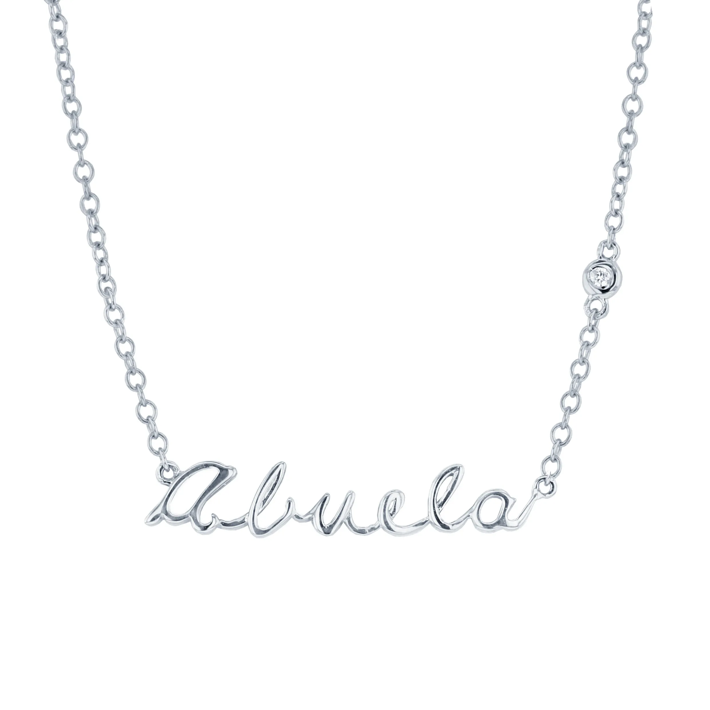 Silver Abuela Diamond Necklace