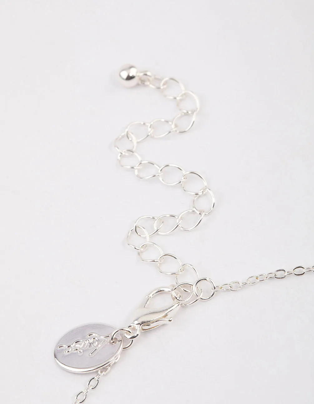 Silver Diamante Drop Open Circle Necklace & Polishing Set