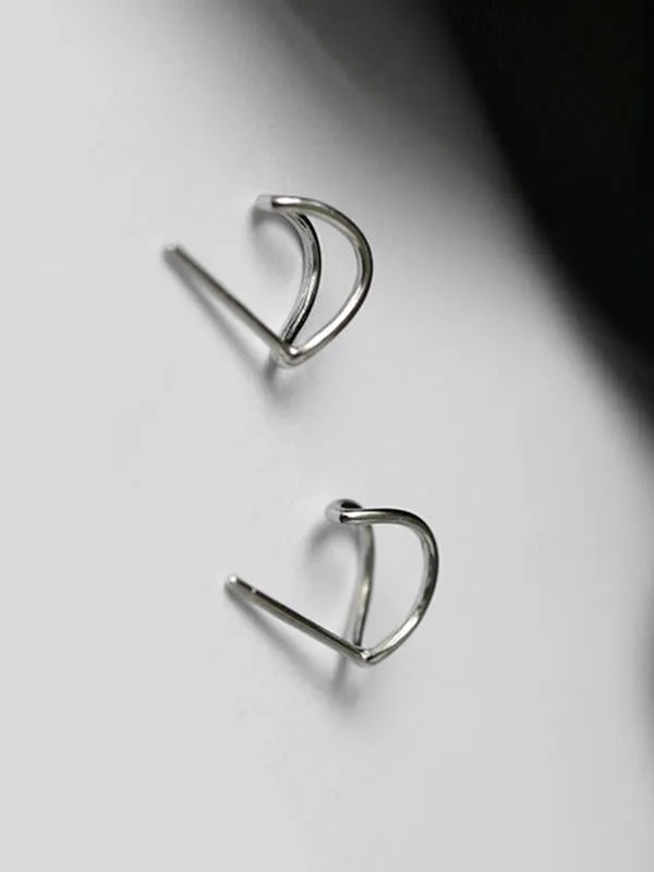 Simple Hollow Geometric Stud Earrings