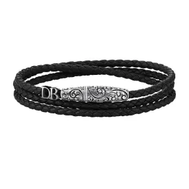 Statement Classic Wrap Leather Bracelet - Solid Silver