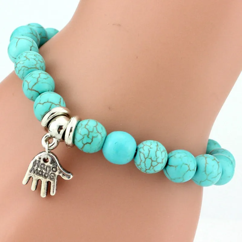 Tree of Life Boho Charm Bracelet Lucky Bangles Charms Stone Bracelet