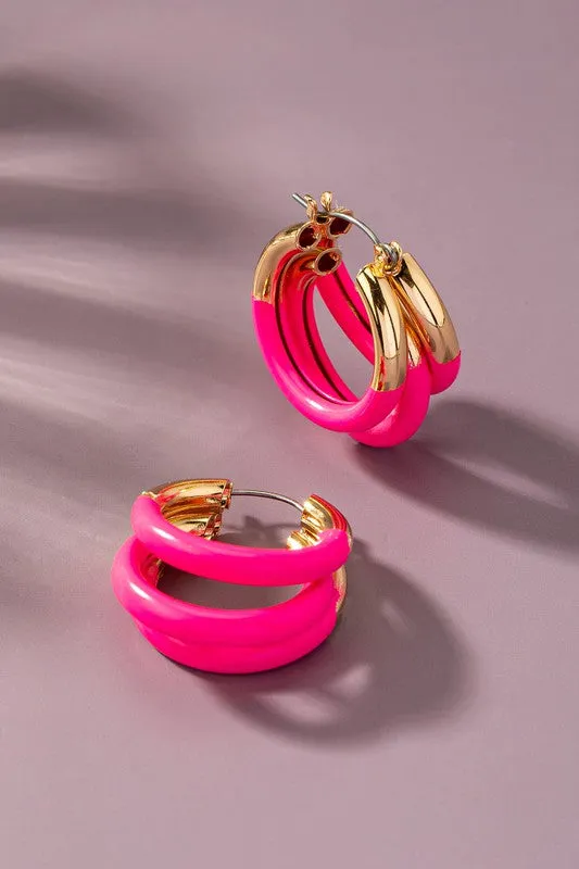 Tube Hoop Earrings   2 Colors