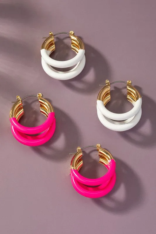 Tube Hoop Earrings   2 Colors