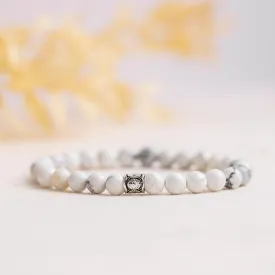 White Howlite Gemstone Bracelet 6mm